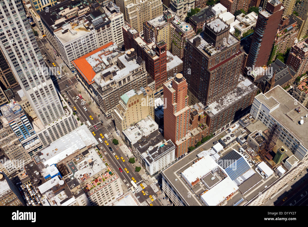 New York City Vogelperspektive von Downtown Street Stockfoto