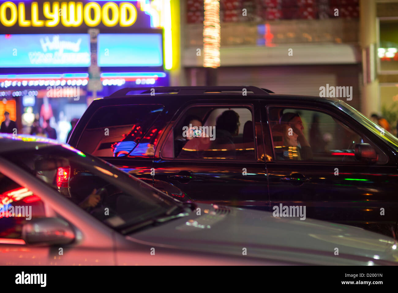 Verkehr, Hollywood Boulevard, Los Angeles, California, Vereinigte Staaten von Amerika Stockfoto