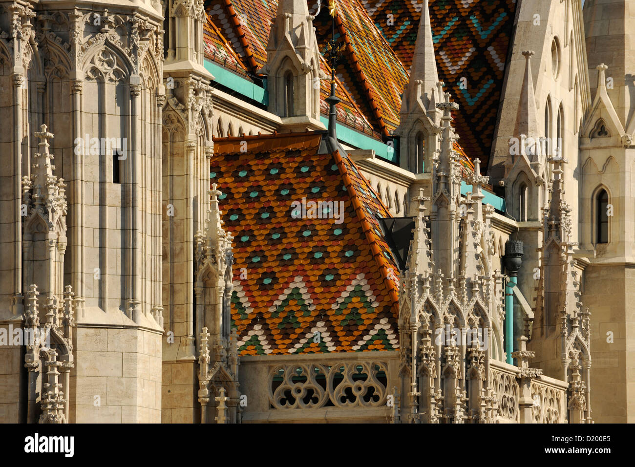 Detail der Matthiaskirche, Budapest, Ungarn, Europa Stockfoto