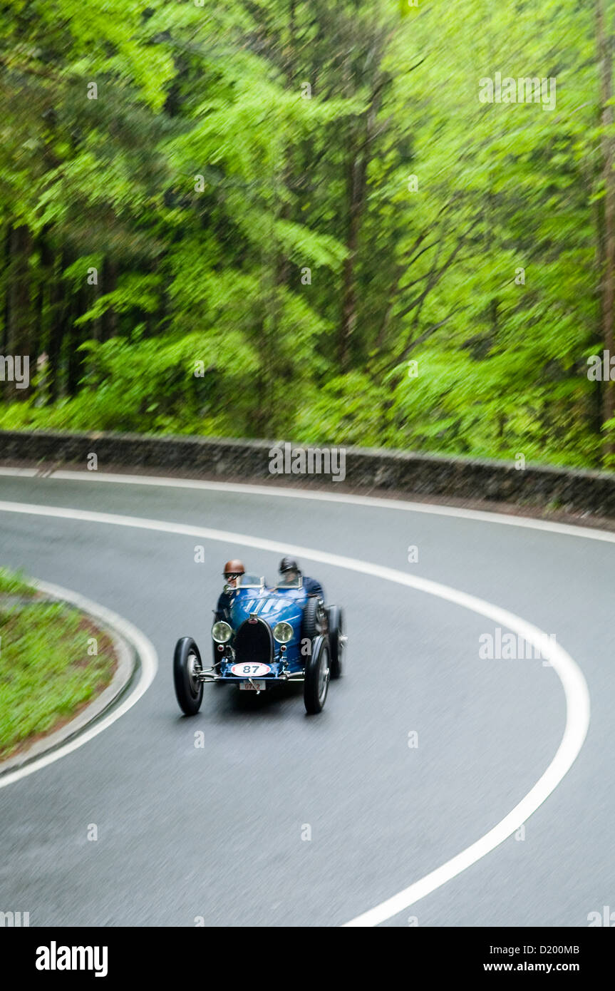 Bugatti Typ 35b in Classic Car Rennen, kesselberg, Bayern, Deutschland Stockfoto