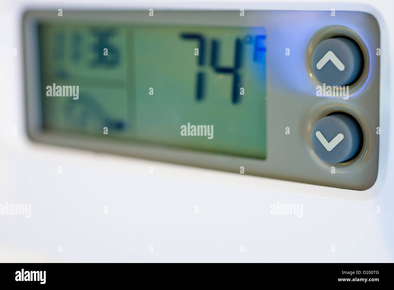 Home-Thermostat für zentrale Klimaanlage und Heizung Stockfoto