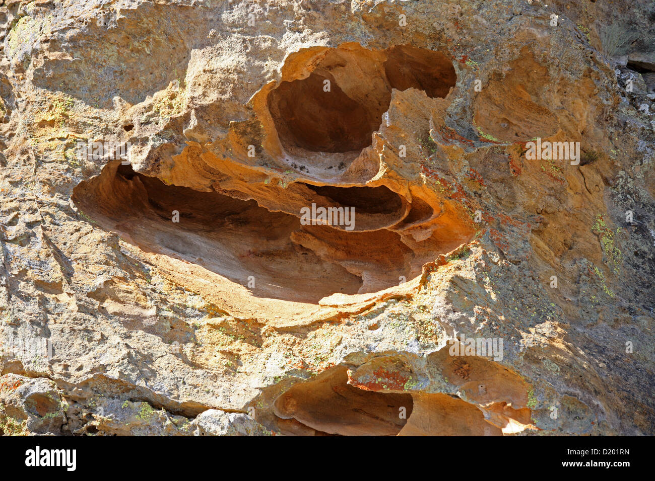 Wind geformten Felsen, Isalo Nationalpark, Madagaskar, Afrika. Stockfoto