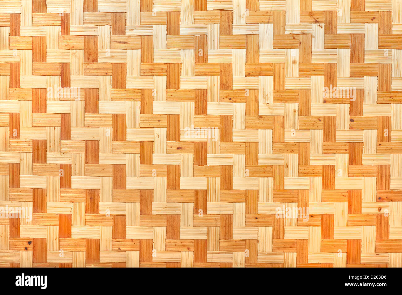 Natürliche Rattan in einem gewebten Muster aus einem handgefertigten Fach. Stockfoto