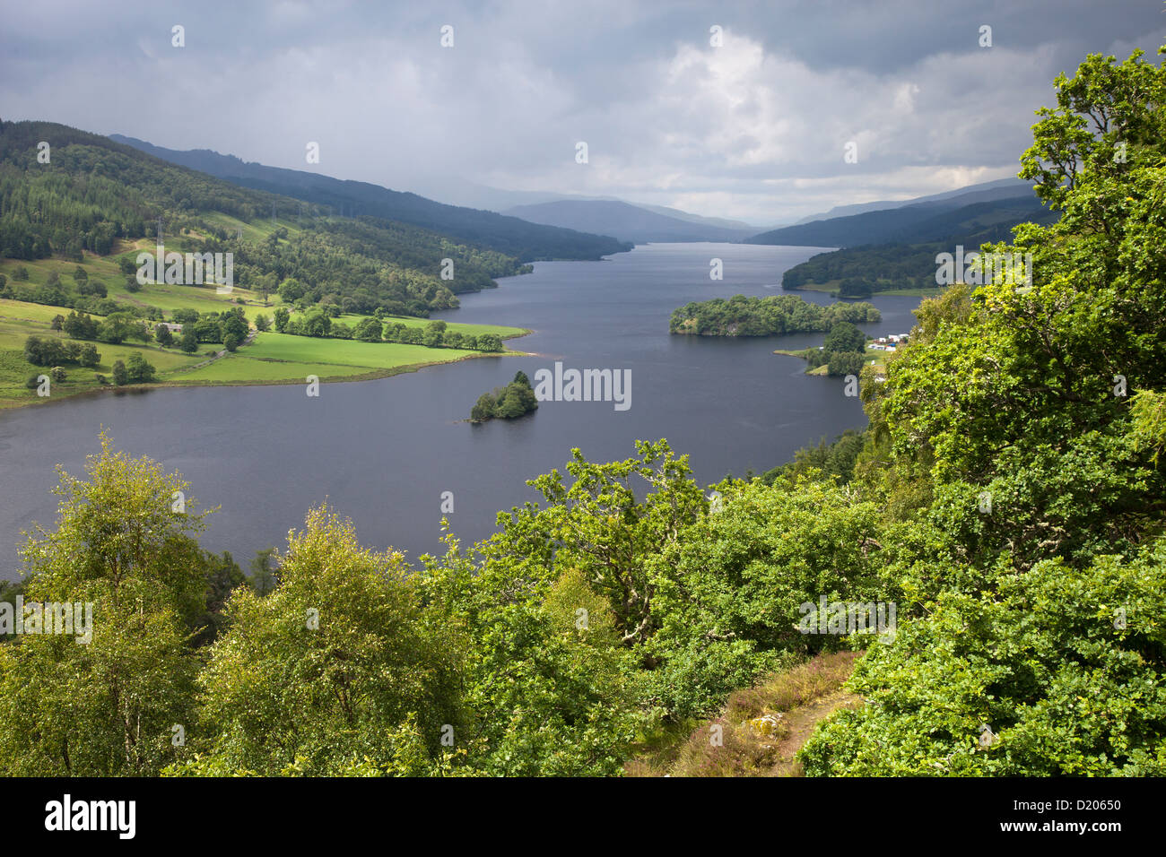 Pitlochry, Vereinigtes Königreich, Blick vom Queens Blick auf Loch Tummel Stockfoto