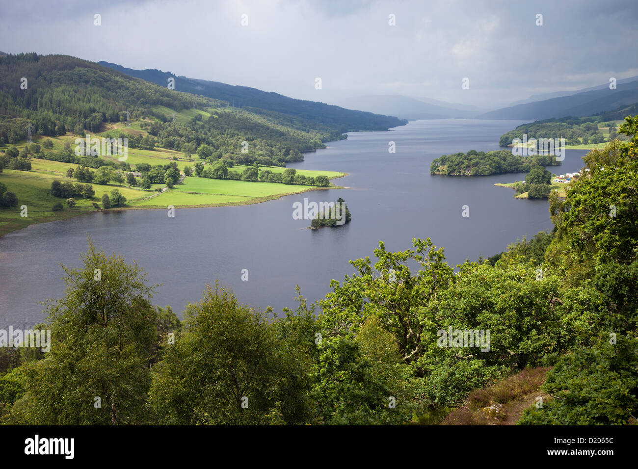 Pitlochry, Vereinigtes Königreich, Blick vom Queens Blick auf Loch Tummel Stockfoto