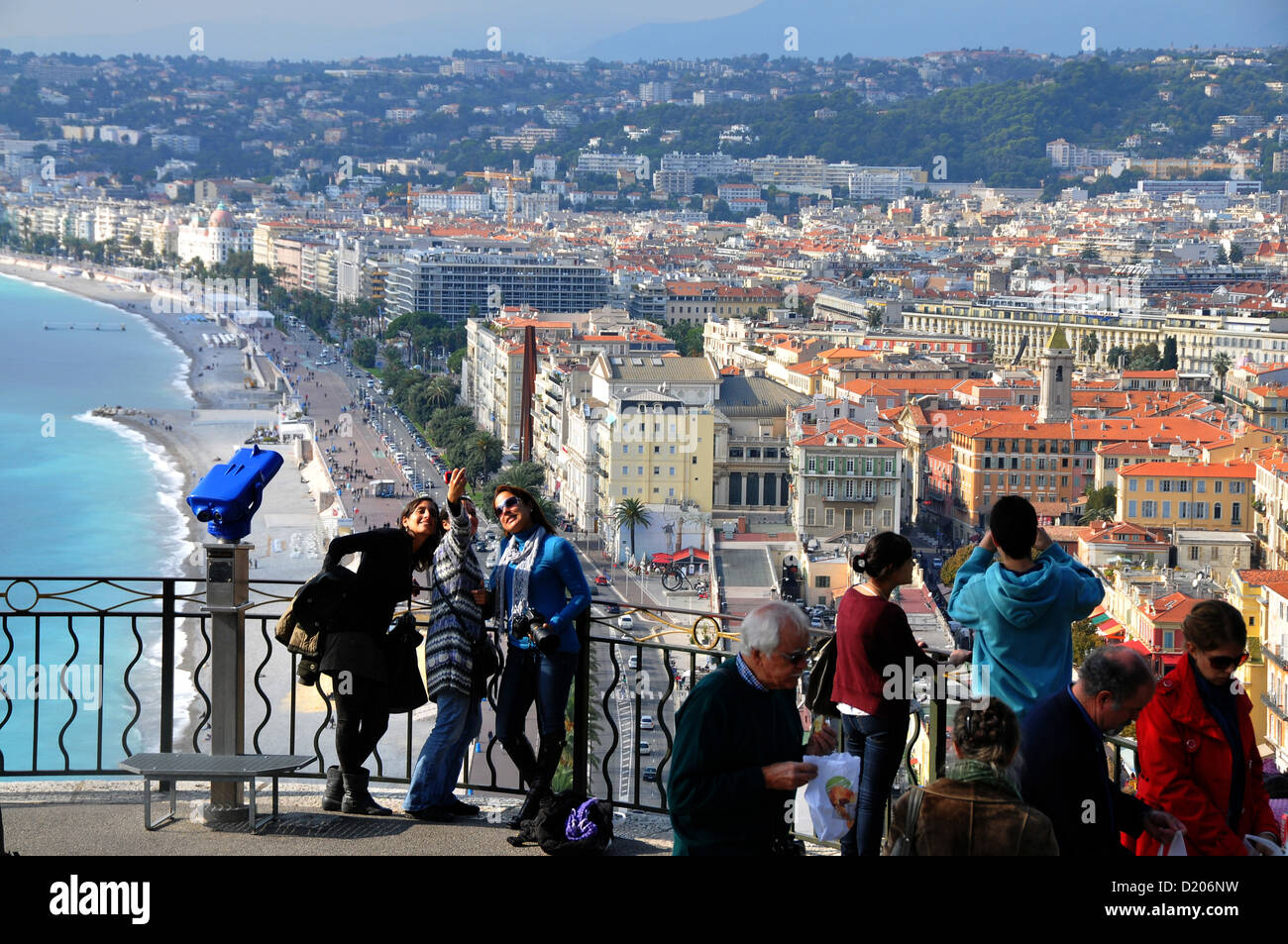 Blick vom Tour Bellanda auf der Promenade des Anglais, Nizza, Côte d ' Azur, Südfrankreich, Europa Stockfoto