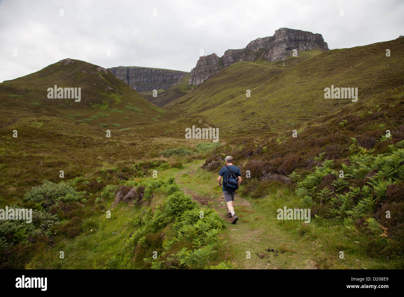 Dunans, Großbritannien, Landschaft mit Wanderweg auf der Isle Of Skye Stockfoto