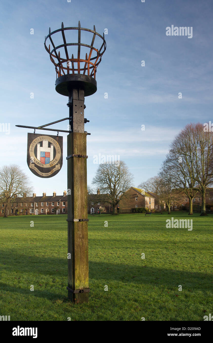 Die Website des Leuchtfeuers Salisbury Fields in Dorchester. Ein Feuer wird in Zeiten der nationalen Feier wie ein Royal Jubilee angezündet. Dorset, England. VEREINIGTES KÖNIGREICH. Stockfoto