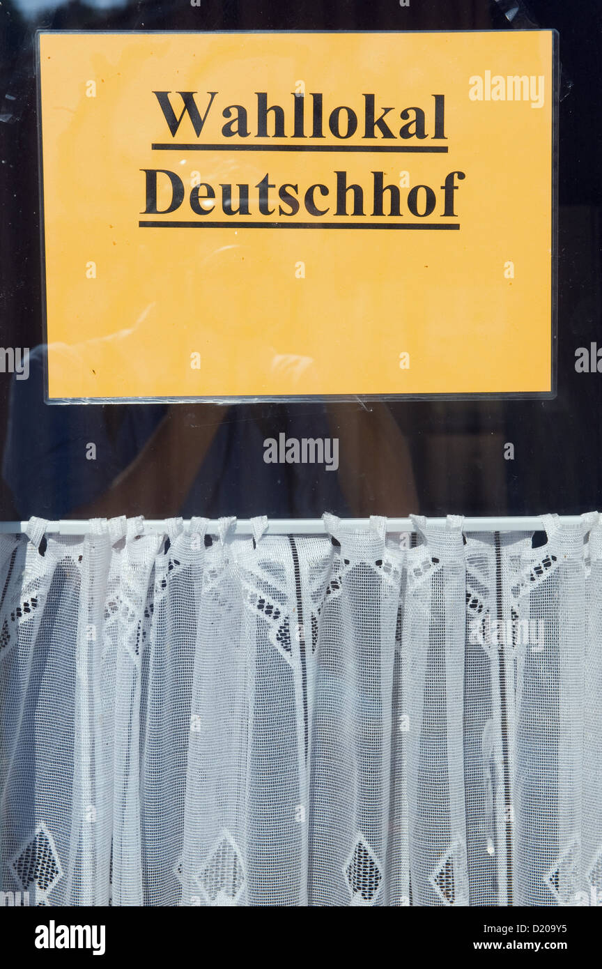 Kuhhorst, Deutschland, Deutschhof Wahllokal, ein Dorfgasthaus Stockfoto