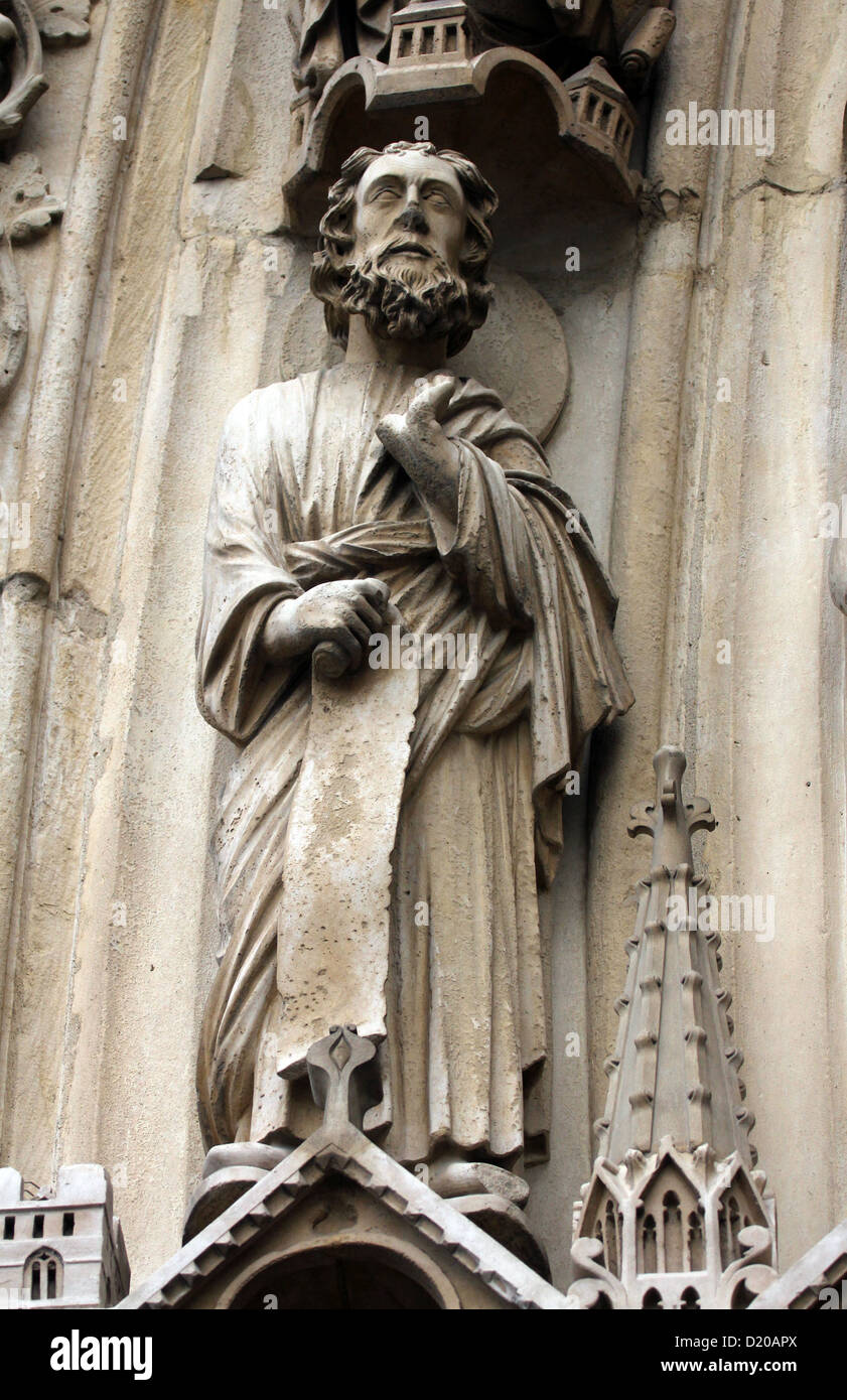 Paris, Kathedrale Notre-Dame, Portal der Jungfrau Stockfoto