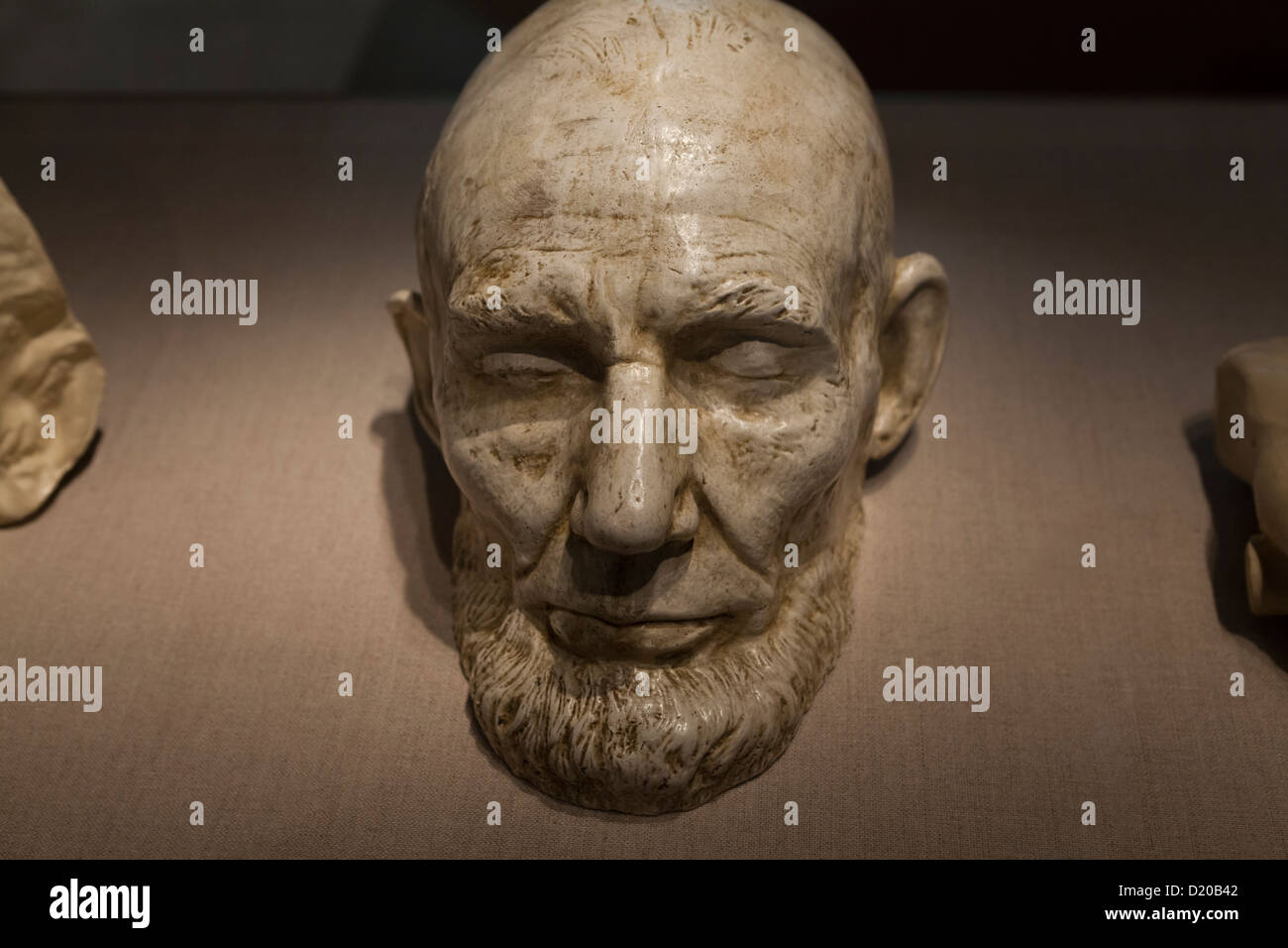 Leben-Maske von Abraham Lincoln Stockfoto