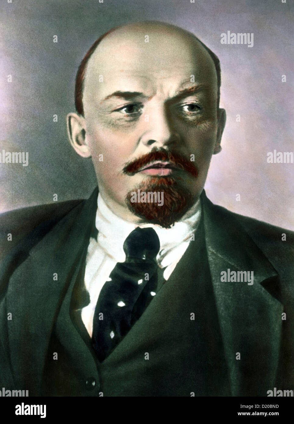 Vladimir Ilyich Lenin auf einer Hand farbigen farbig getönte Laterne Folie aus den 1920er Jahren Stockfoto