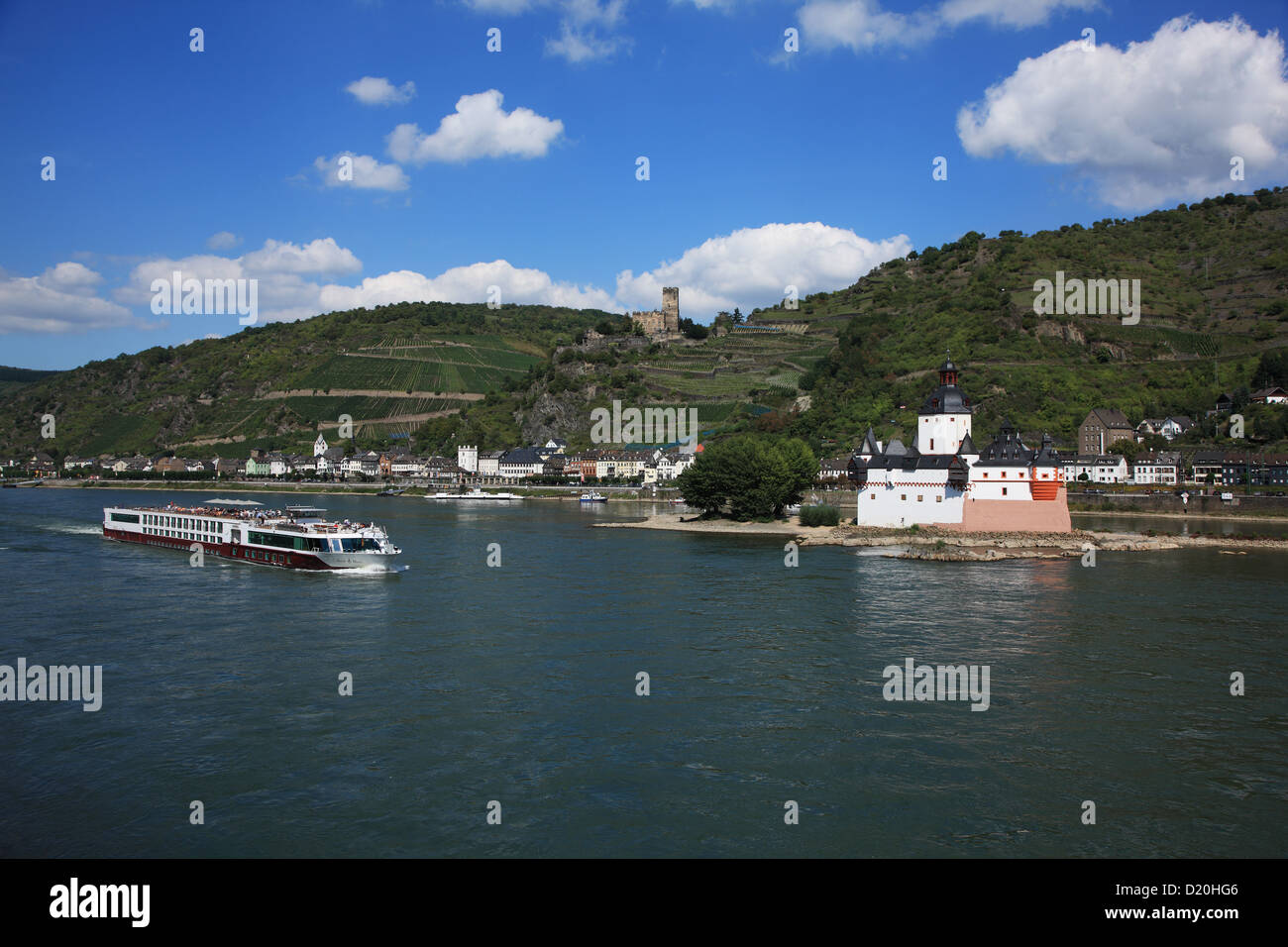 Deutschland, Oberes Mittelrheintal, Pfalz Schloss, UNSCO Welterbe Stockfoto