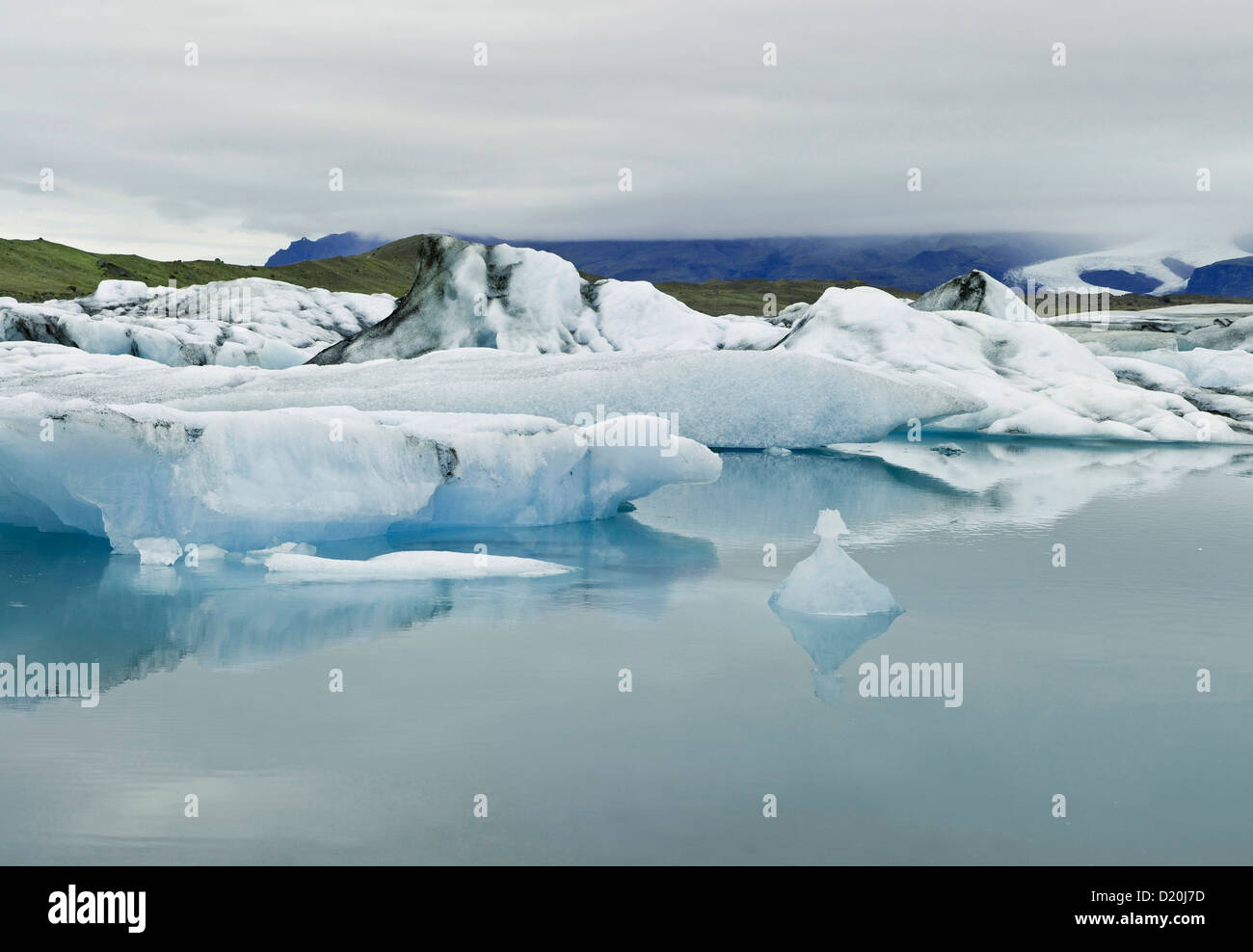 Jökulsárlón, Eis an die Gletscherlagune, Südost-Island, Skandinavien, Europa Stockfoto