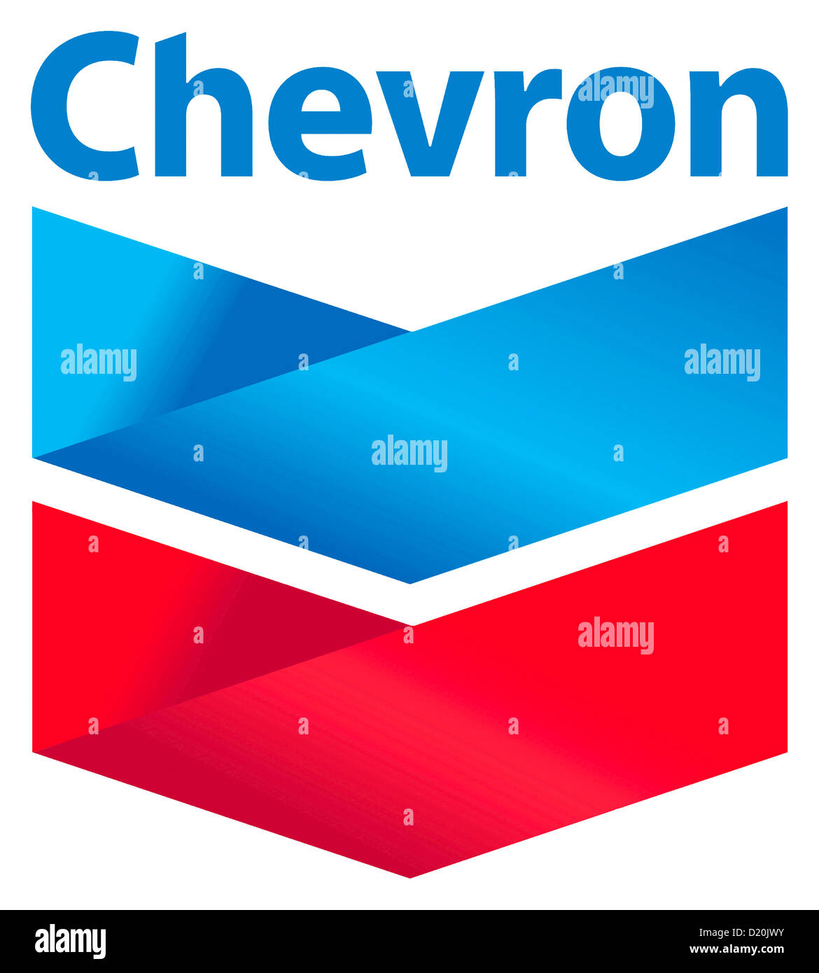 Logo der US-Mineral Ölgesellschaft Chevron mit Sitz im kalifornischen Ramon. Stockfoto
