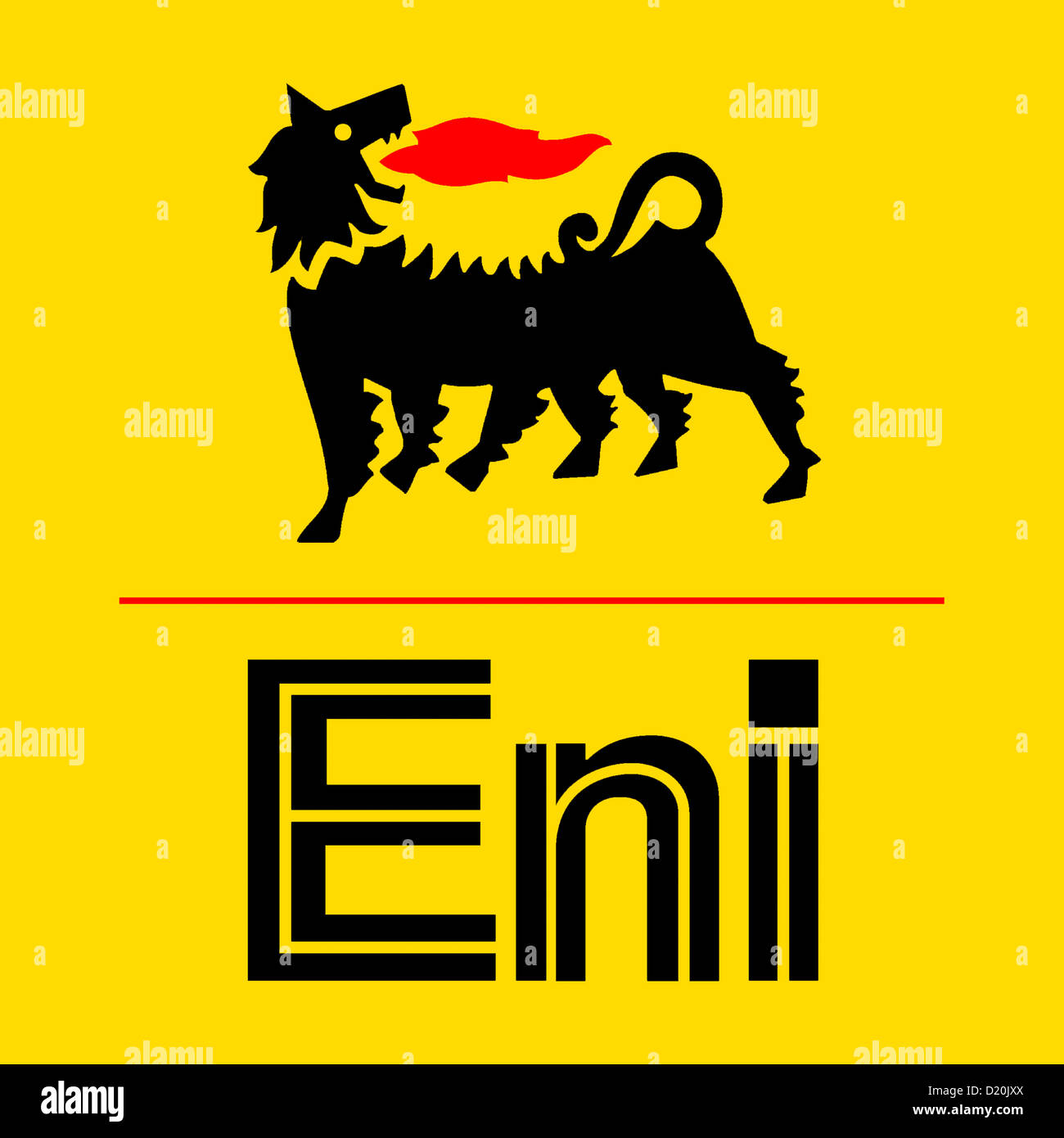 Logo der italienische Erdöl- und Energiekonzern Eni mit Sitz in Rom. Stockfoto