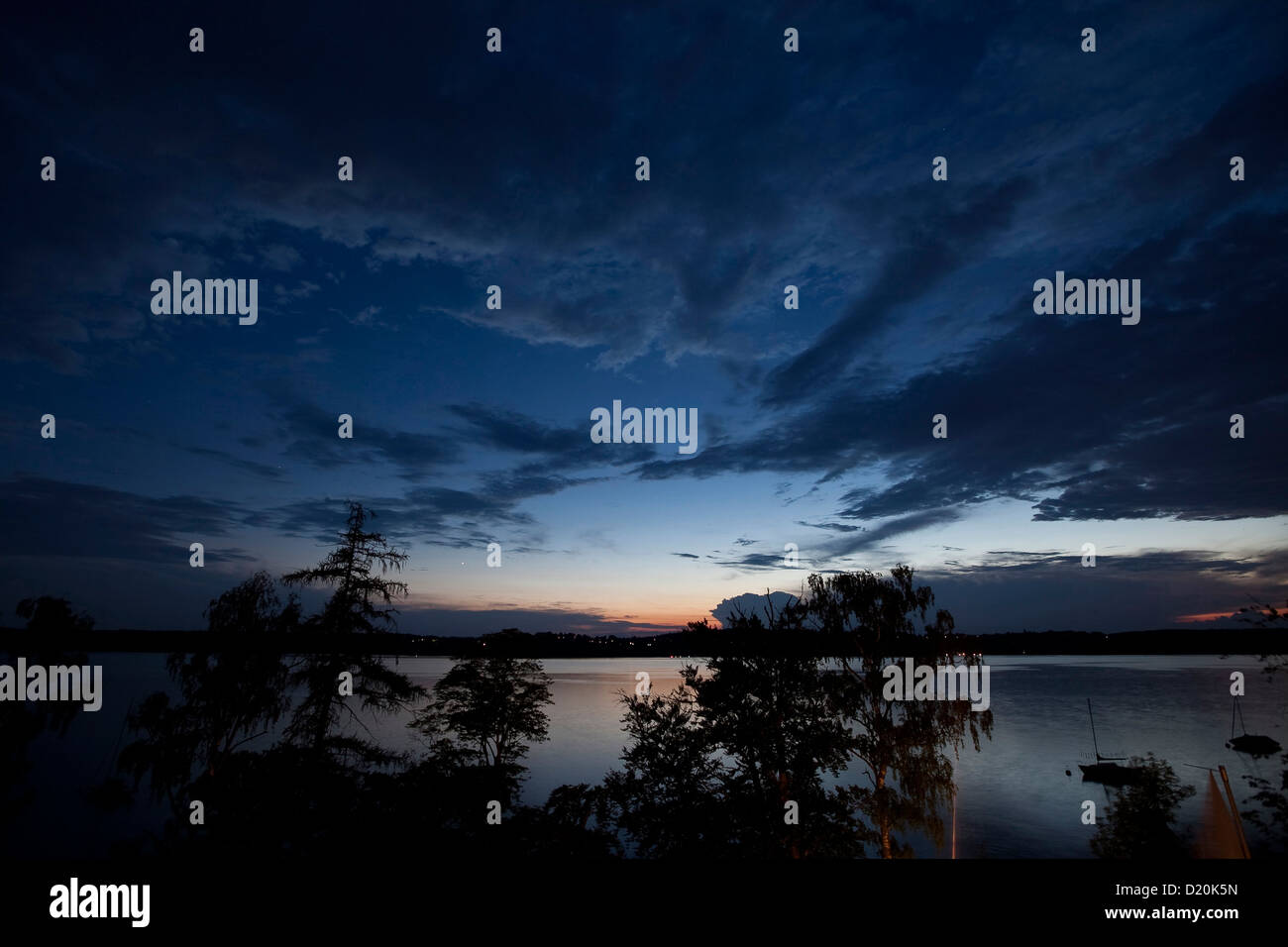 Abendhimmel am Starnberger See, Oberbayern, Deutschland, Europa Stockfoto