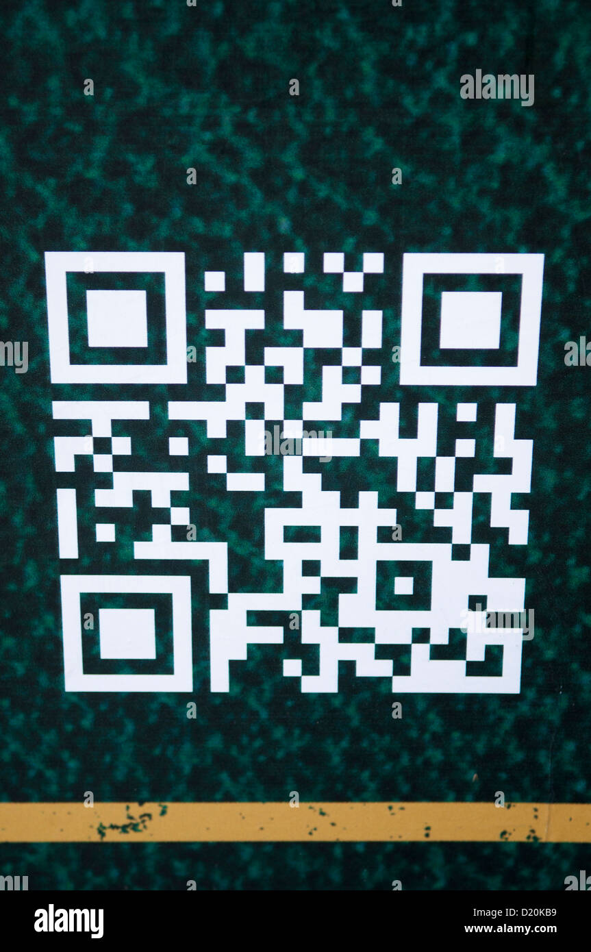 Ein Quick-Response-Code oder QR-Code, eine Art Matrix Barcode verwendet in der Automobil-Industrie und Verbraucher Werbung Stockfoto
