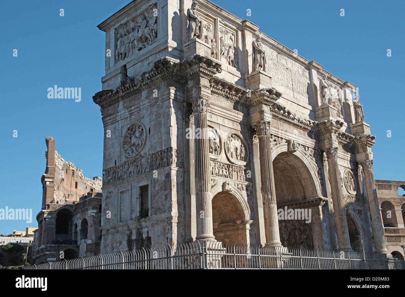 Die prächtigen Bogen von Constantine Rome Italy Stockfoto