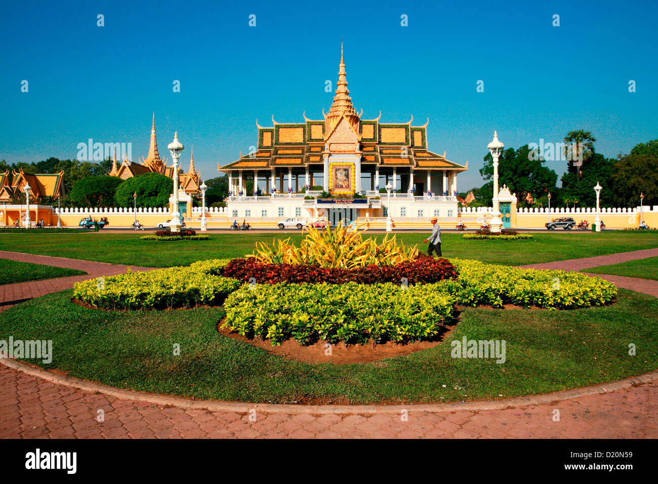 Ansicht des Chan Chaya Pavillons am Königspalast, Phnom Penh, Kambodscha, Indochina, Asien, Stockfoto