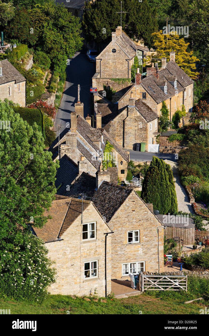 Blick auf die Häuser von Naunton, Gloucestershire, Cotswolds, England, Großbritannien, Europa Stockfoto