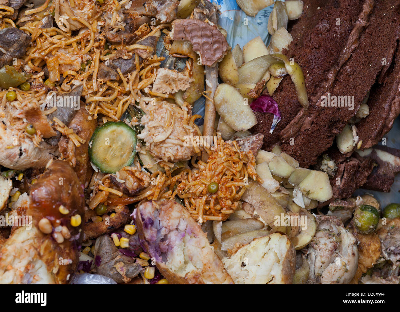 Lebensmittelabfälle für das Recycling Stockfoto