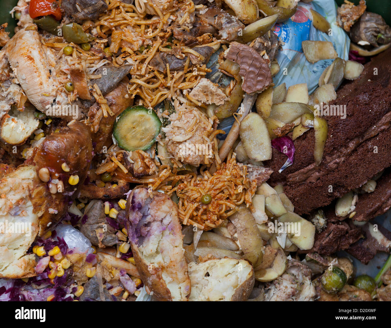 Lebensmittelabfälle für das Recycling Stockfoto