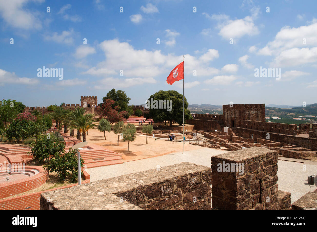 Silves, Moorisch Festung auf einem Hügel, Castelo, Algarve, Portugal, Europa Stockfoto