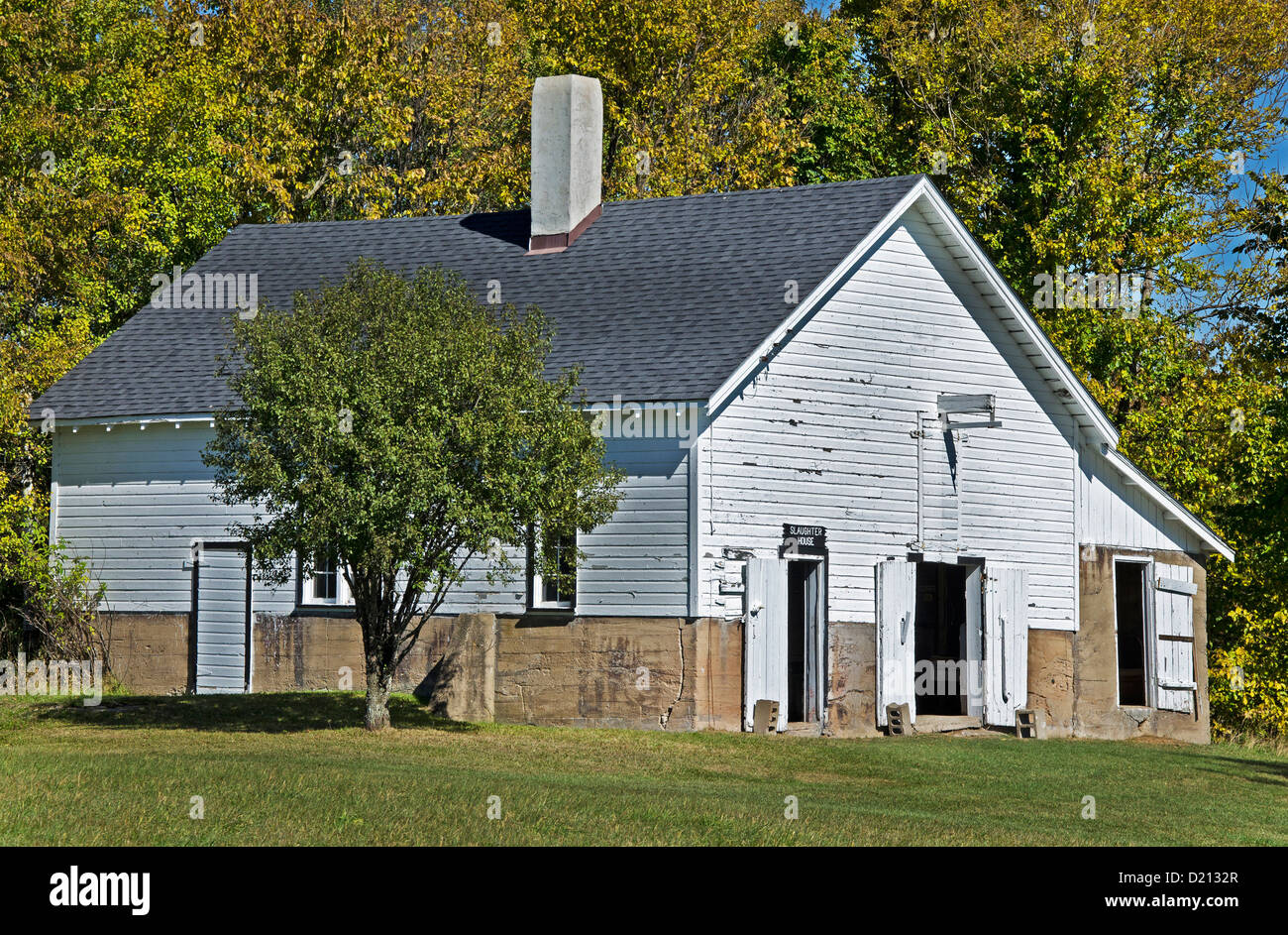 Das Schlachthaus im Camp 5 Anmeldung Camp in der Stadt Northwoods Laona, Wisconsin Stockfoto