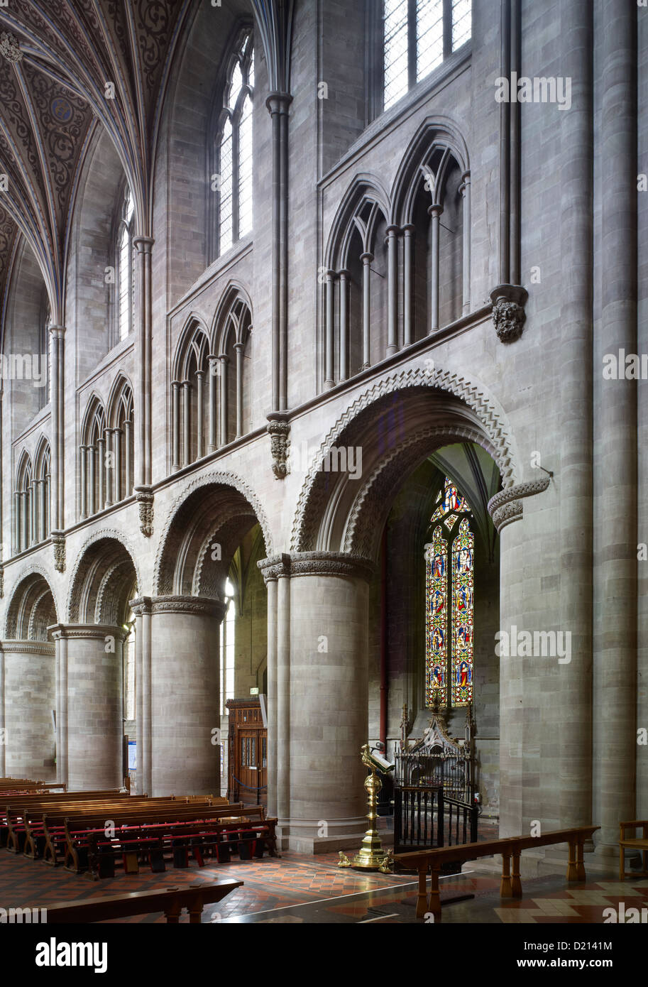 Hereford Kathedrale, Kirchenschiff, Süd-Ost Stockfoto