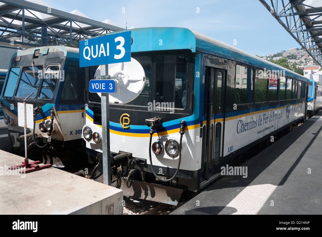 Train des Pignes ein 1-Meter messen Bahn verläuft zwischen Nizza und Digne-Les-Bains in Süd-Ostern-Frankreich Stockfoto