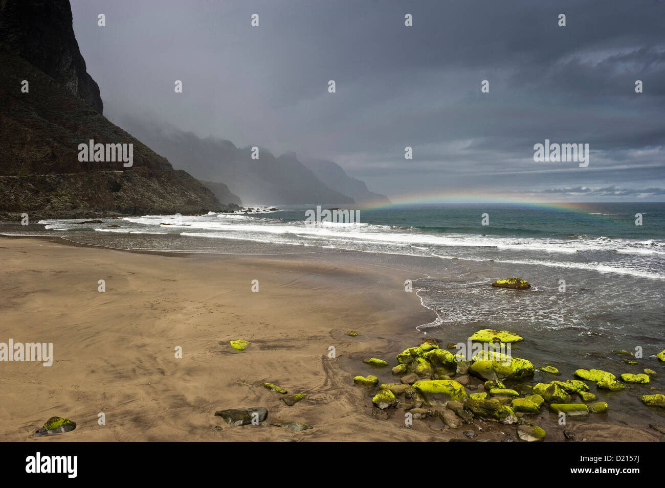 Verlassener Strand, Playa de Benijo, Taganana, Anaga-Gebirge, Teneriffa, Kanarische Inseln, Spanien, Europa Stockfoto