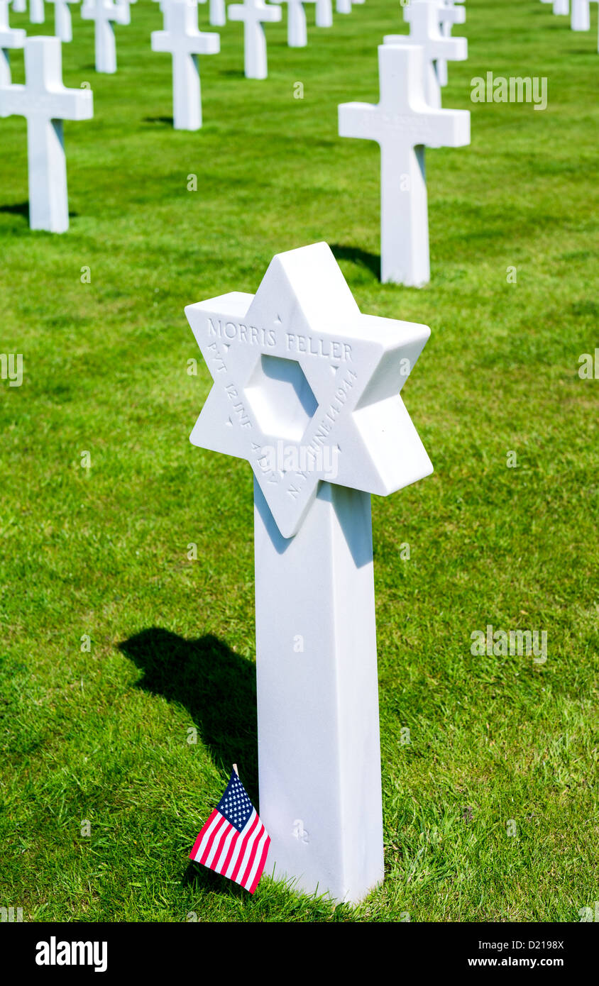 Frankreich, Normandie, Colleville Sur Mer, den amerikanischen Soldatenfriedhof des zweiten Weltkriegs. Stockfoto