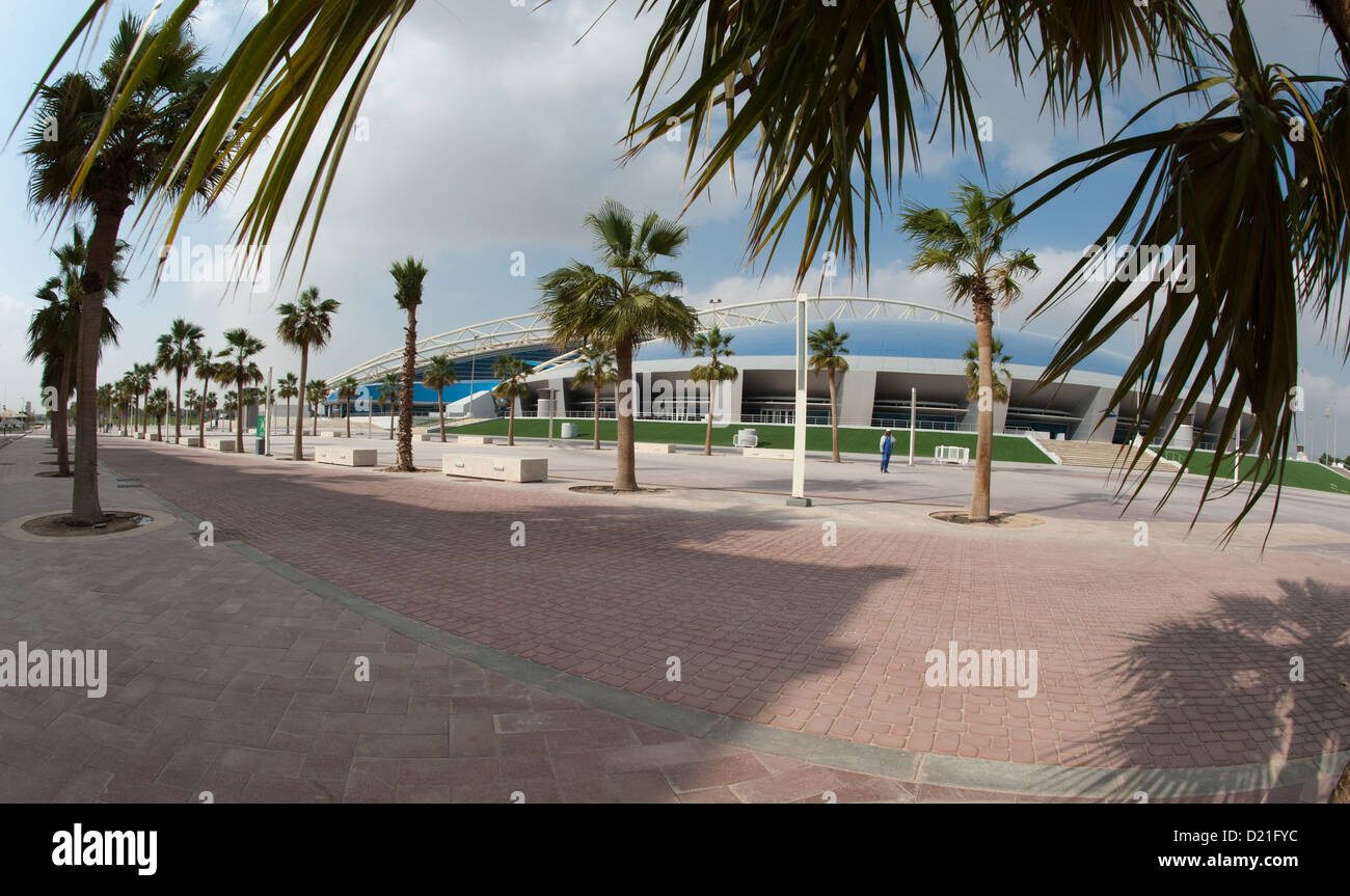 Die Aspire Zone Sport Stadt abgebildet in Doha, Katar, 9. Januar 2013. Foto: Peter Kneffel Stockfoto