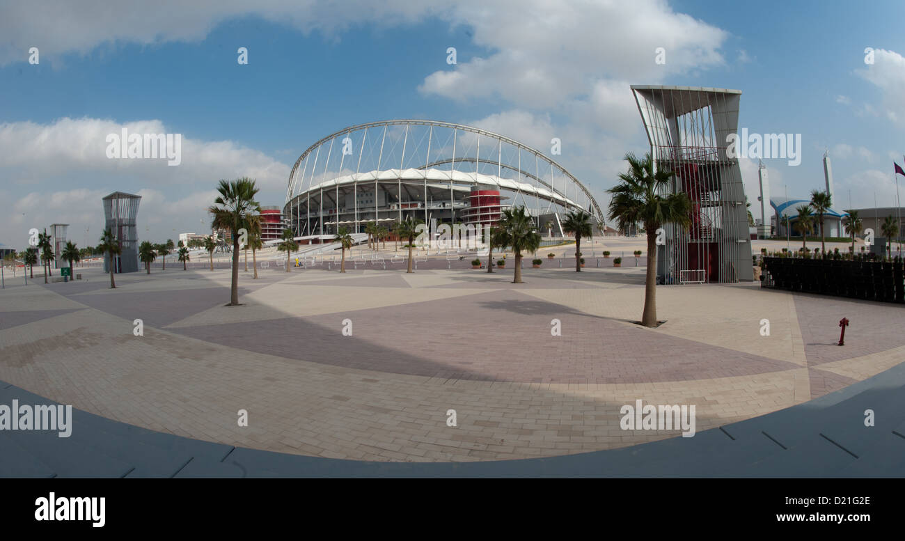 Die Aspire Zone Sport Stadt abgebildet in Doha, Katar, 9. Januar 2013. Foto: Peter Kneffel Stockfoto