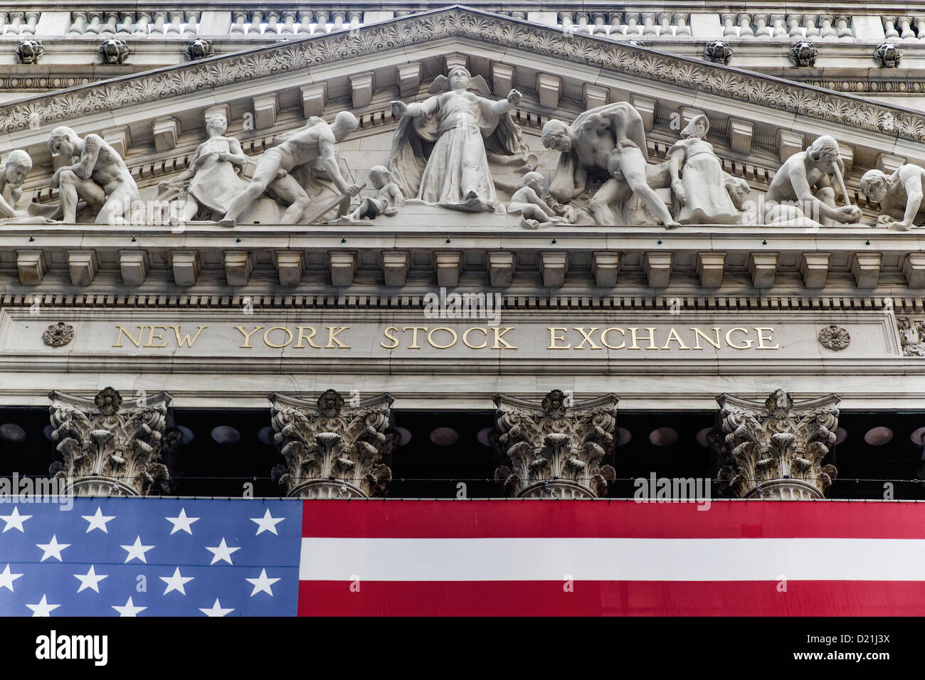 New York Stock Exchange, Architekten Trowbridge Und Livingston mit George B Post, 11 Wall Street, Lower Manhattan, New York City Stockfoto