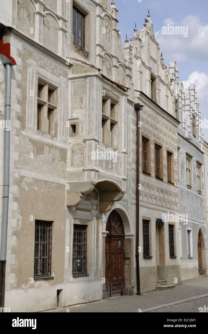 Alte Architektur Gebäude Slavonice, Süd-Böhmen, Tschechische Republik Stockfoto