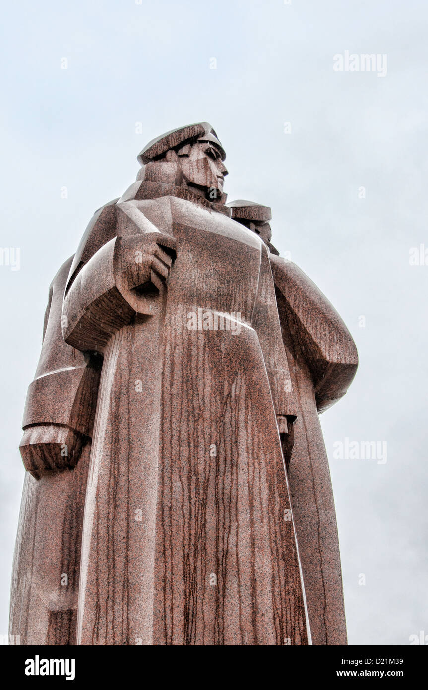 Die roten schützen von Riga-Denkmal, das Lenin privaten lettischen Leibwächter erinnert. Stockfoto