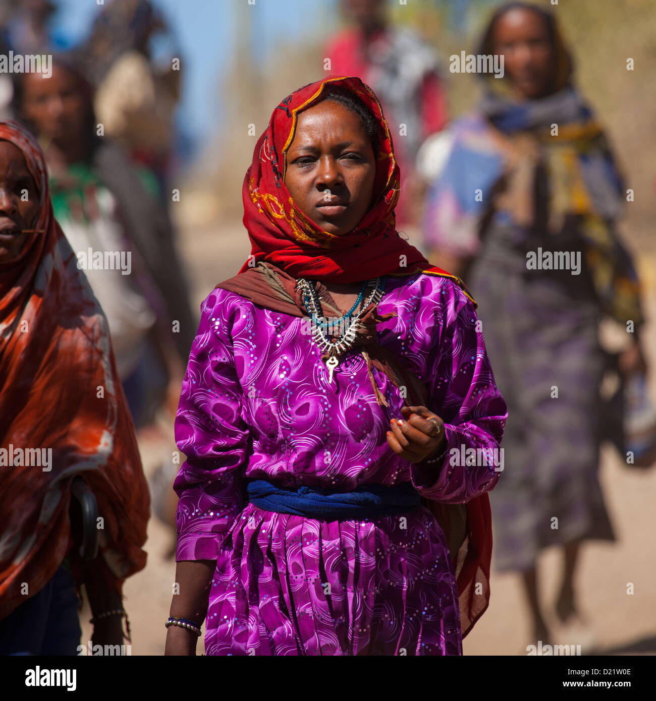 Frauen, Markt, Bati, Danakil, Äthiopien Stockfoto