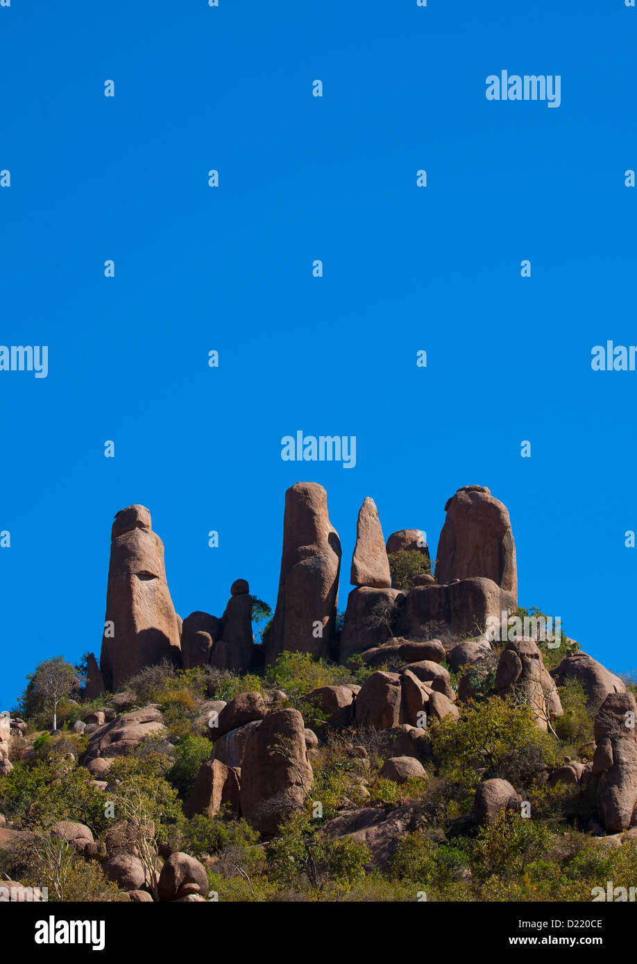 Phallischen Felsen in das Tal der Wunder, Babile, Äthiopien Stockfoto