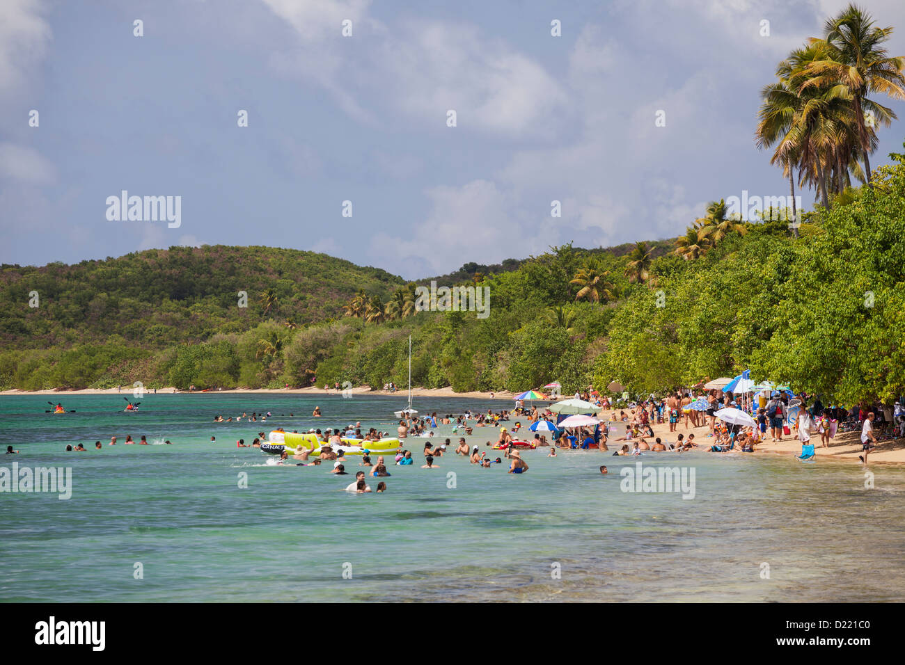 Strand von Ensenada Yequa Promenade, Fajardo, Puerto Rico Stockfoto