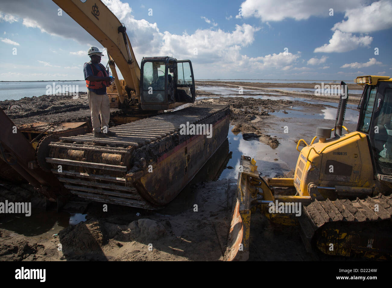 Pointe a La Hache, Louisiana - See Hermitage Marsh Schöpfung Projekt. Stockfoto