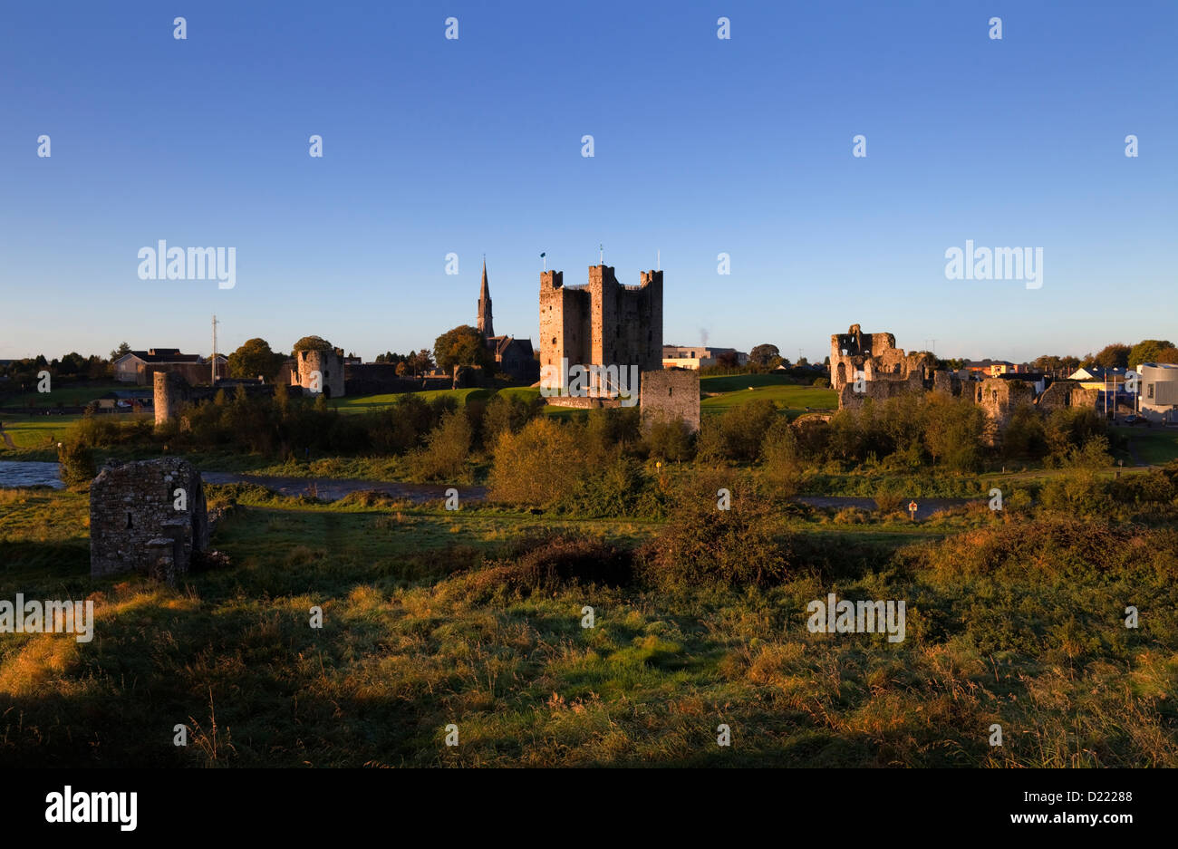 Anglo-normannischen Trim Castle am Ufer des Flusses Boyne, verwendet als Drehort für den Film "Braveheart", Trim, County Meath, Irland Stockfoto