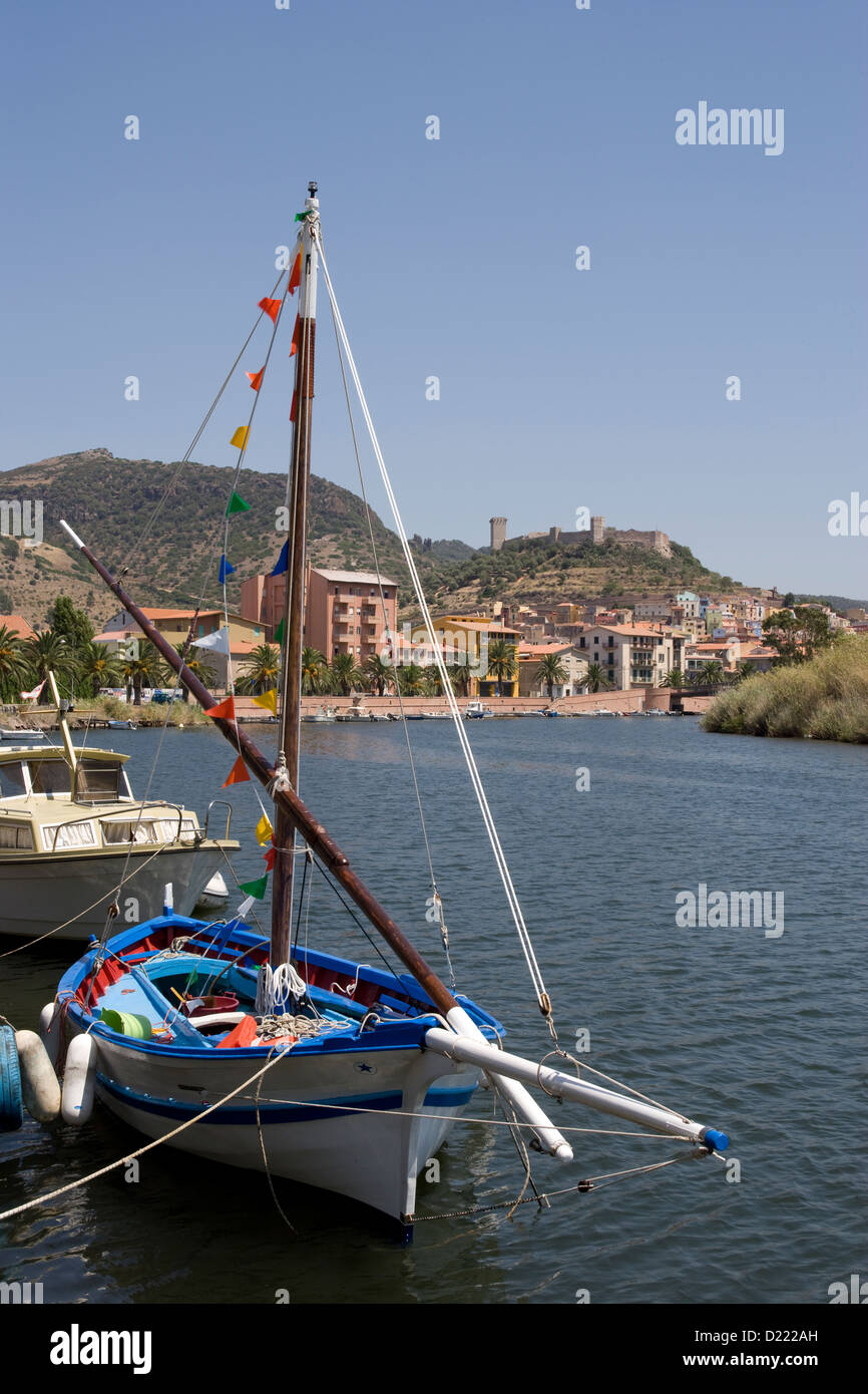 Sardinien: Bosa & Fluss Temo Stockfoto
