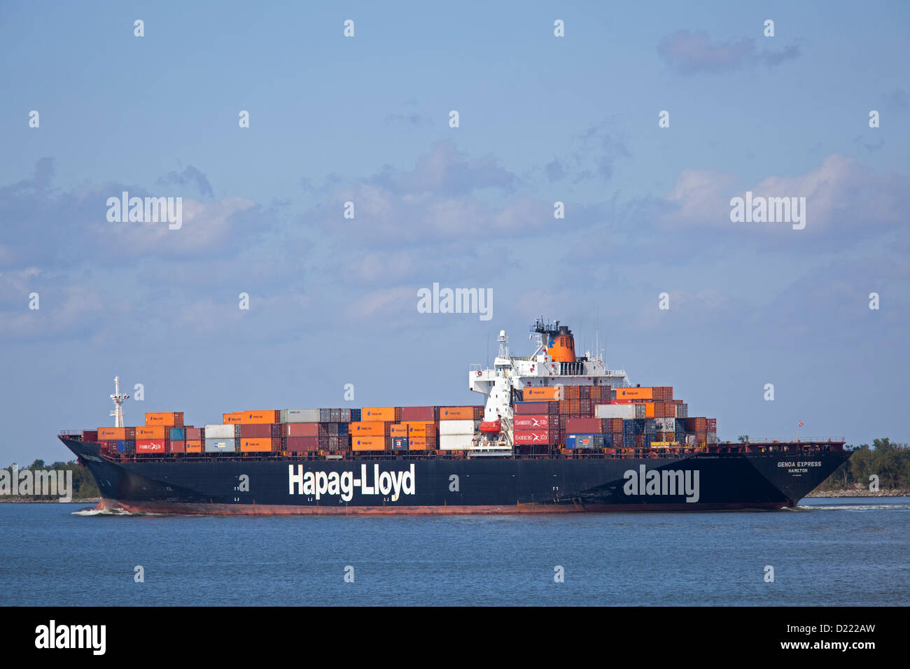 Pointe a La Hache, Louisiana - Versand auf dem Mississippi unter New Orleans. Stockfoto