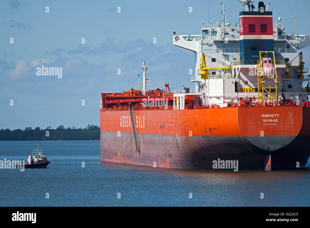 Pointe a La Hache, Louisiana - Versand auf dem Mississippi unter New Orleans. Stockfoto