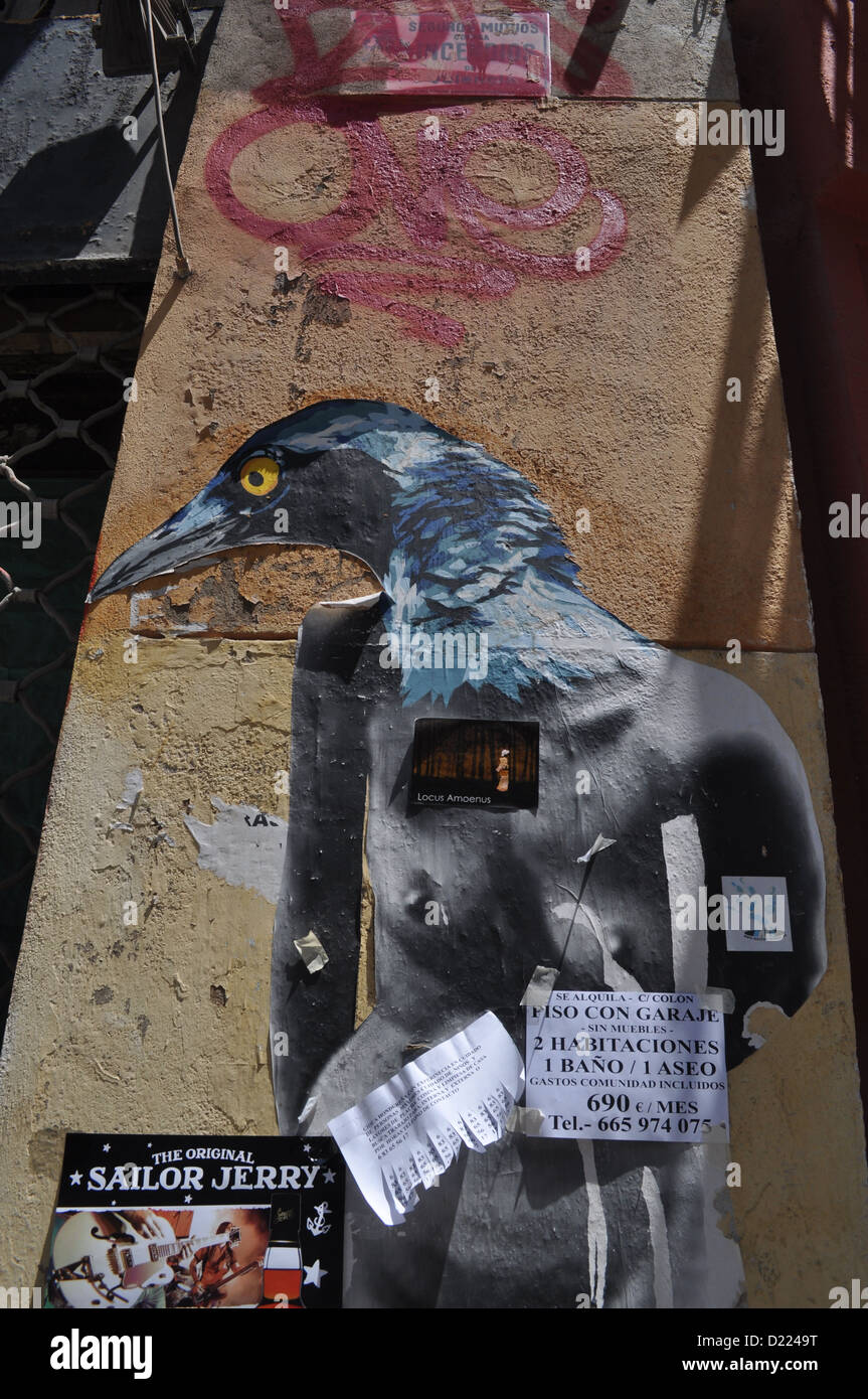 Valencia, Spanien: VinZ Feel Free graffiti Stockfoto