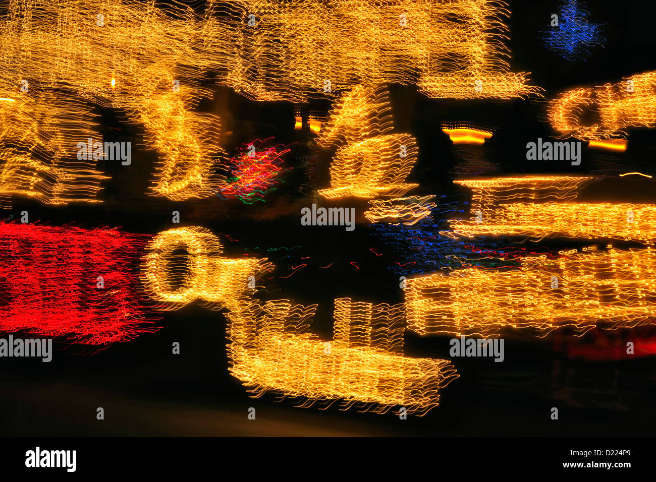 Weihnachten und Festival Parade-Lichter in der Innenstadt von Socorro, Socorro, New Mexico, USA Stockfoto