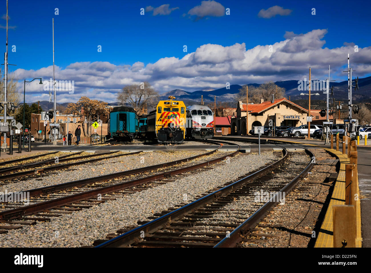 Der Santa Fe Southern Railway Depot und Station in New Mexiko Stockfoto