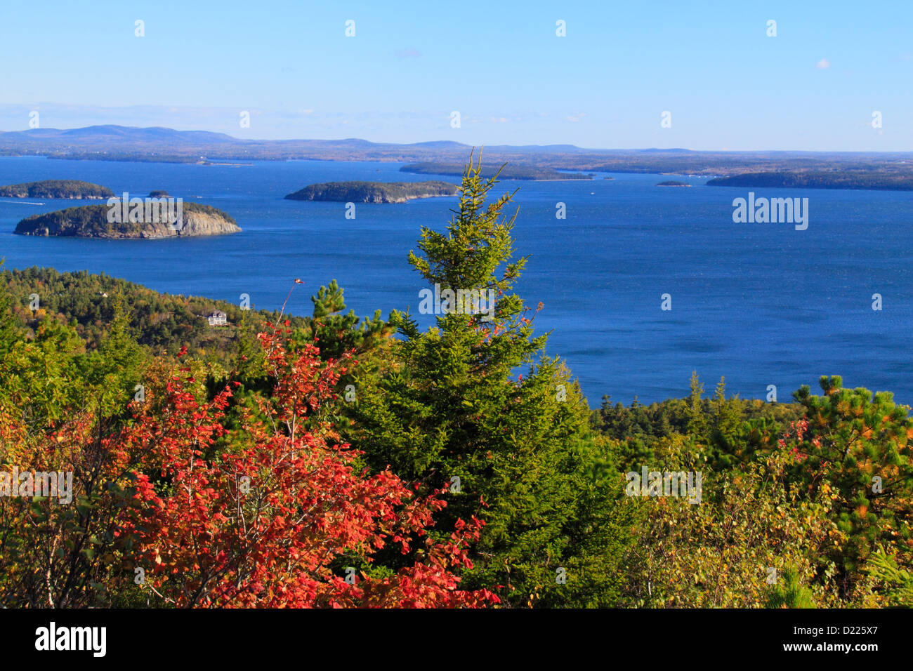 Champlain Bergweg, betrachtet man Franzose Bay, Acadia National Park, Maine, USA Stockfoto